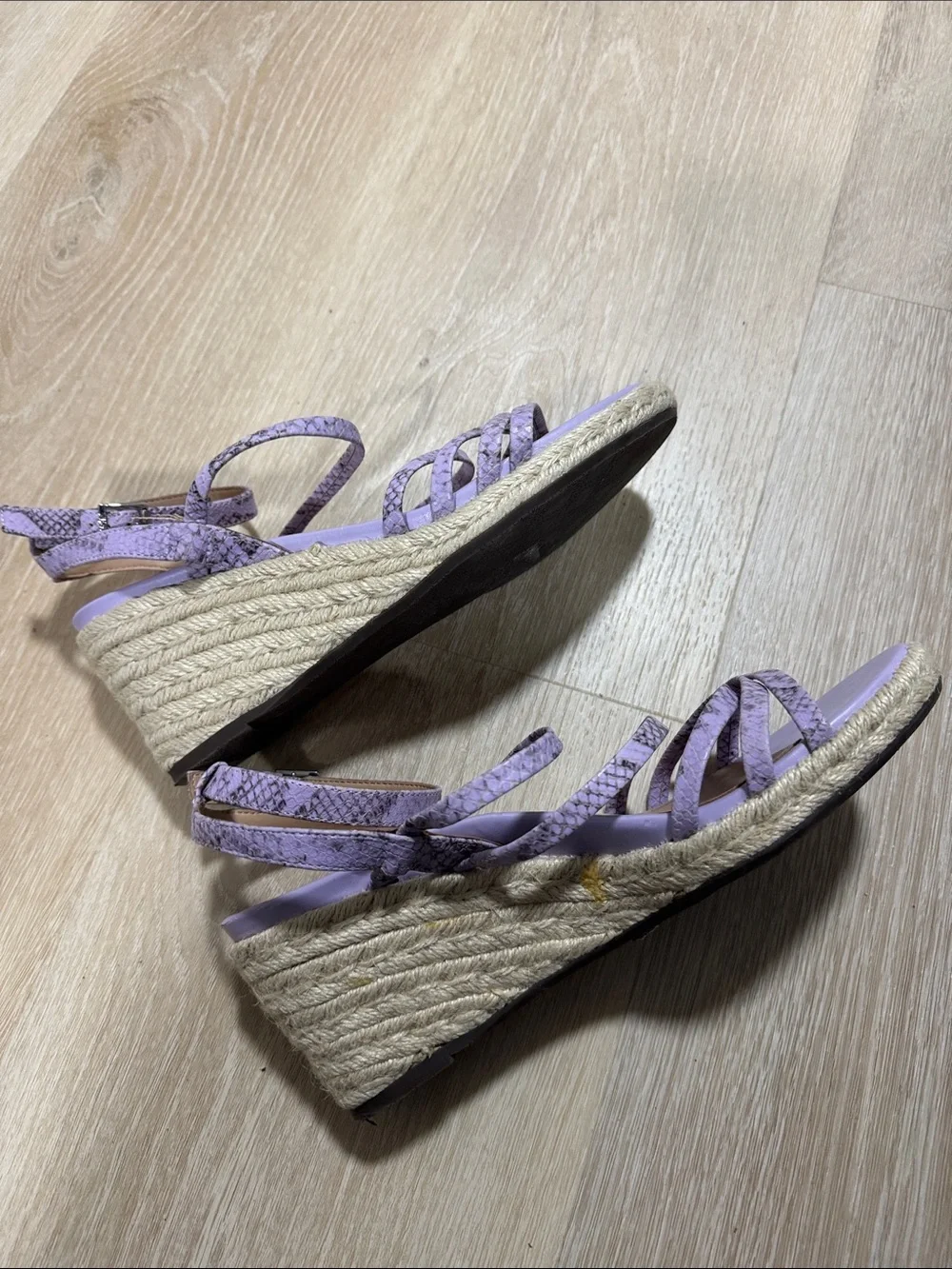 Vionic Lilac Strappy Espadrille Wedge Sandals